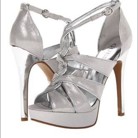New guess kaleny strappy heels silver