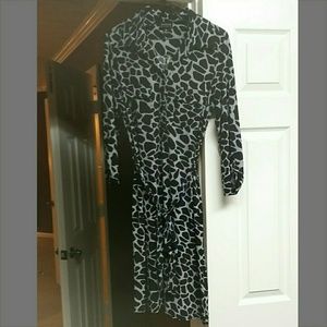 Black and Gray Leopard Print Dress