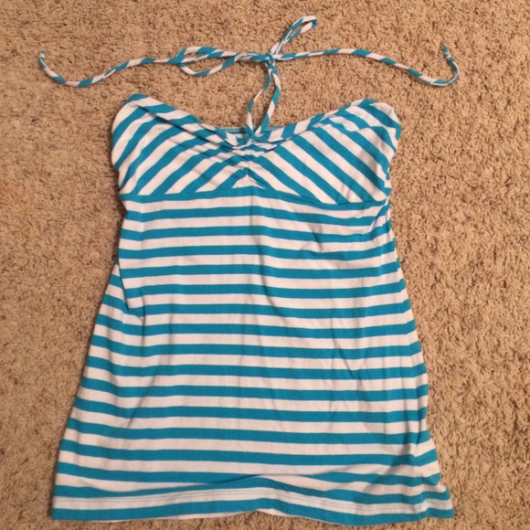 Striped halter tube top
