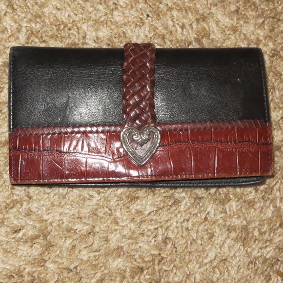 Brighton Black and brown leather bifold wallet