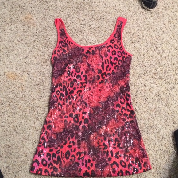 Sequin animal tank top