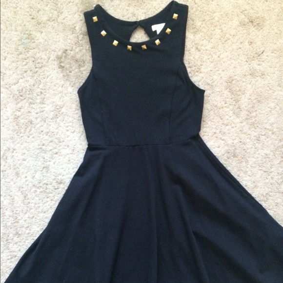 Black Studded Skater Dress