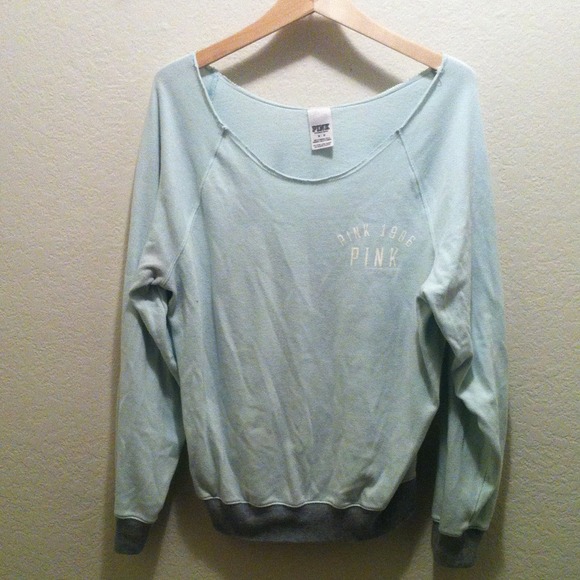 Victoria Secret hoodie mint green off the shoulder