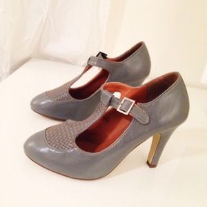 Gray Mary Jane Pumps