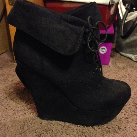 Suede Wedge Bootie
