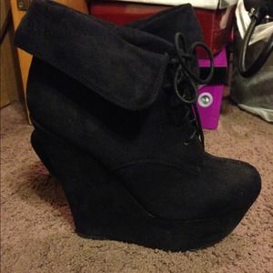 Suede Wedge Bootie
