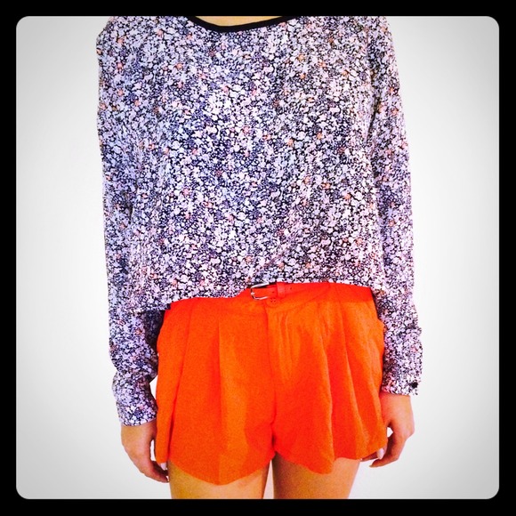 Colorful Blue Long sleeve & Orange shorts Bundle