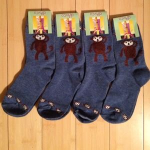 Set of 4 adorable super soft Monkey socks