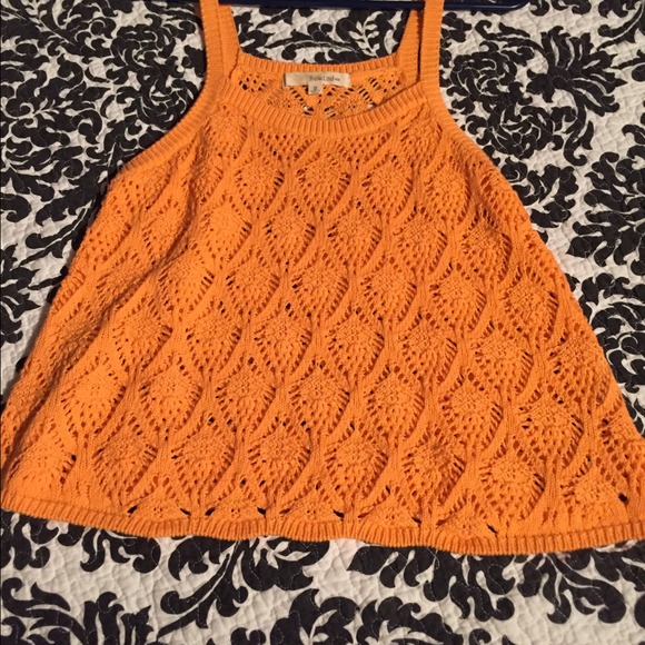 Orange Knitted Tank Top - $5