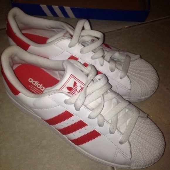 SOLD!! Red and white Adidas