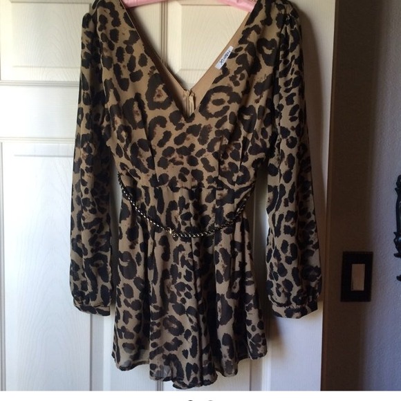 Leopard Ladies Romper Dress