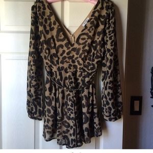 Leopard Ladies Romper Dress