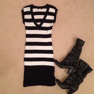 Black/White Stripe Sweater dress