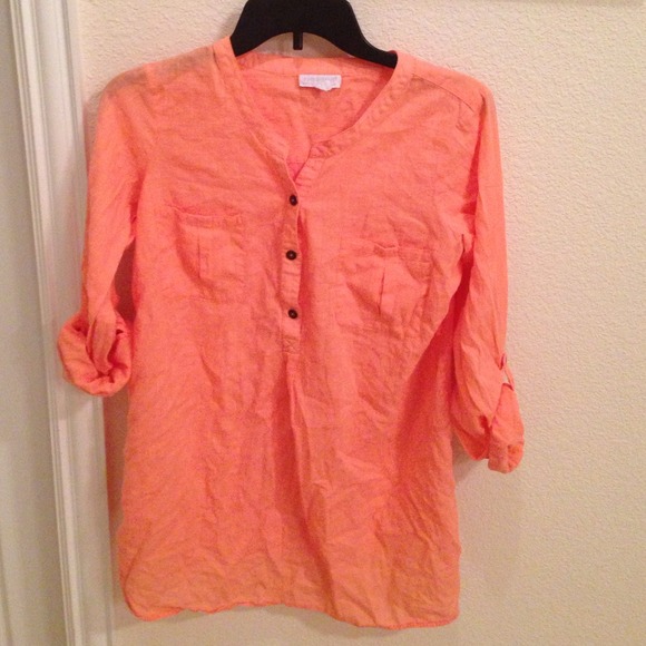 Linen Peach Maternity Top!