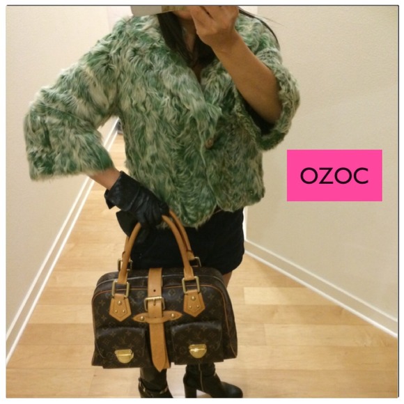 OZOC Green Fur Coat