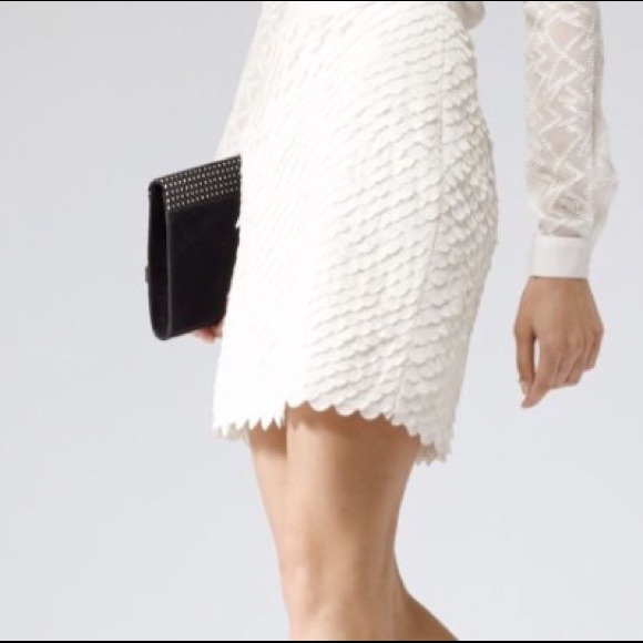 Reiss white high waisted skirt