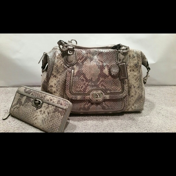 Authentic Coach Campbell Exotic Leather Satchel