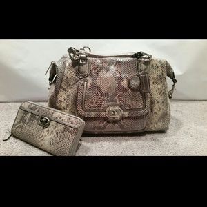 Authentic Coach Campbell Exotic Leather Satchel