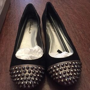 Black studded flats
