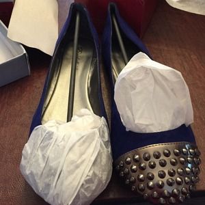Blue studded flats