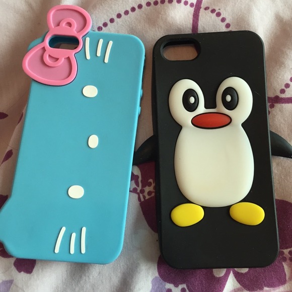 BUNDLE Two girly cute rubber cases for Iphone 5/5s