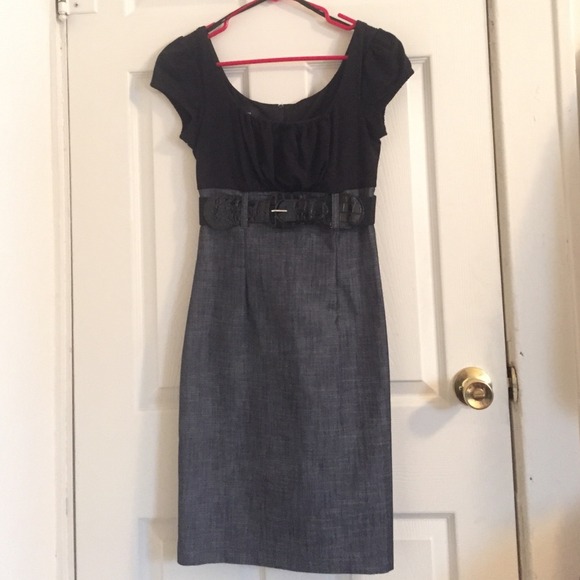 Black and Gray Dress with Belt!