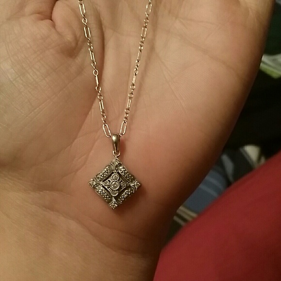 Silver diamond necklace
