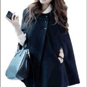 Wool cape coat