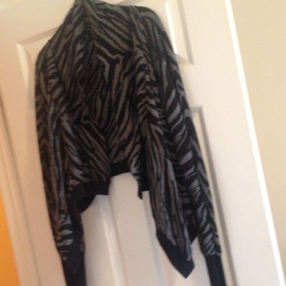 Zebra print waterfall cardigan