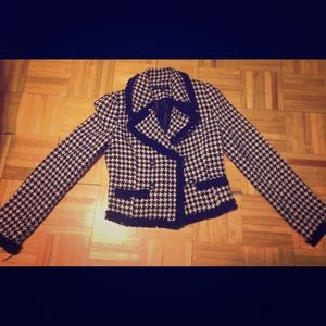 Classic Houndstooth Blazer Jacket