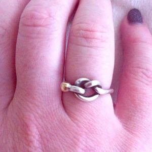 Tiffany 18k Gold and Sterling Silver Knot Ring