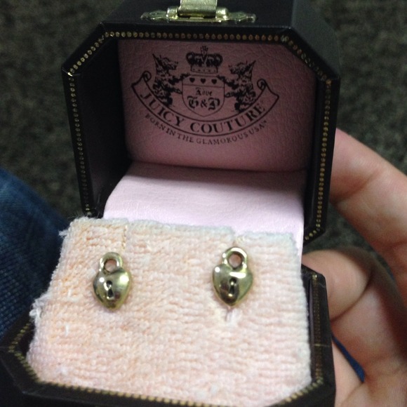 Small gold juicy couture earrings