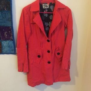 Red volcom trench coat