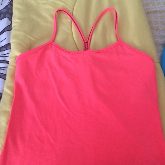 Coral pink lulu lemon power Y tank