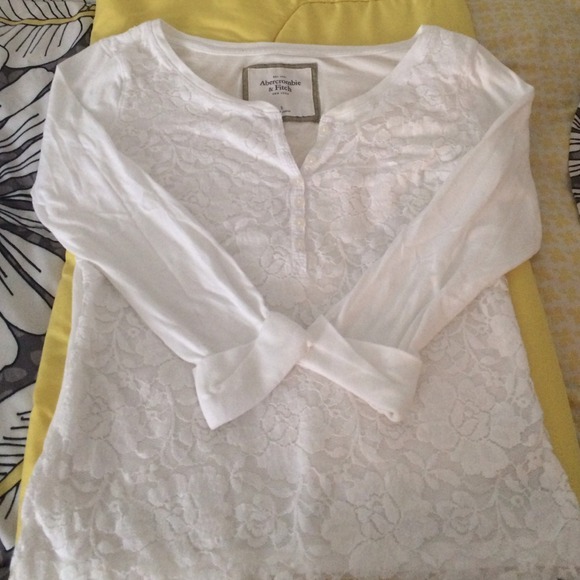 Brand new Abercrombie white lace top