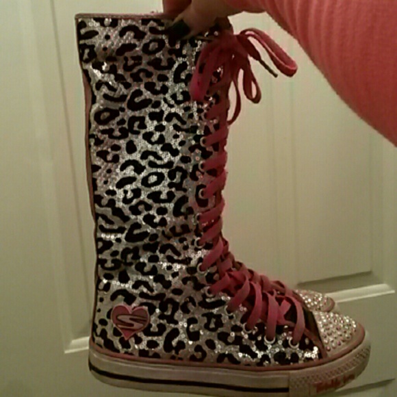 Girls leopard sequence boots