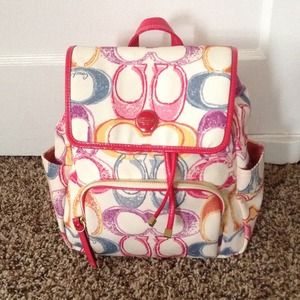 Coach Multicolor Scribble Backpack