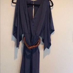 Sexy blue silk dress