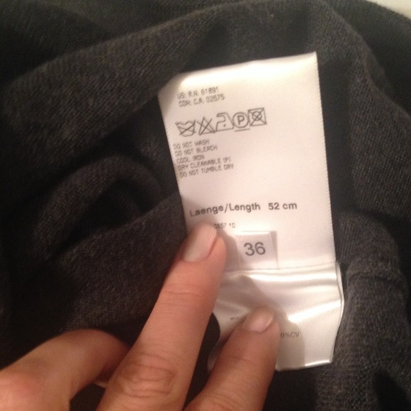 Escada wool top dark grey w/metallic ornatecollar - Picture 4 of 4