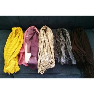 Free Scarves mustard yellow ombre brown black