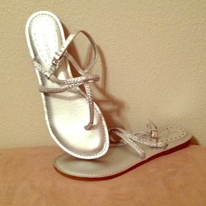 Silver strappy sandals