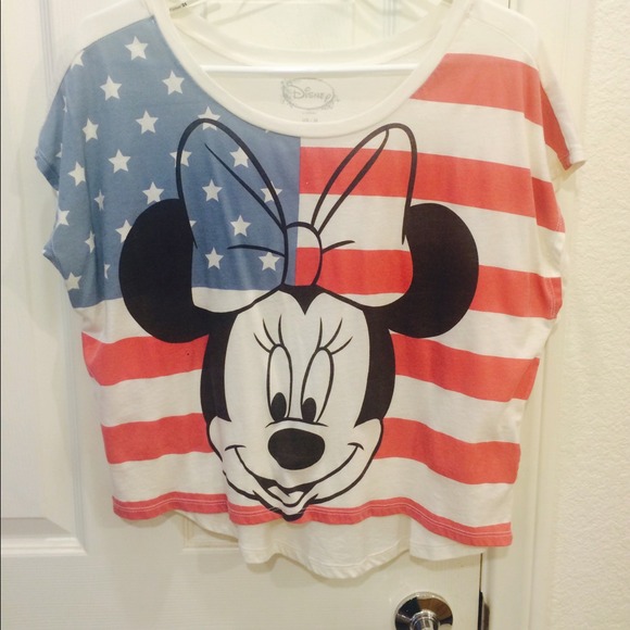Minnie Mouse American flag crop top