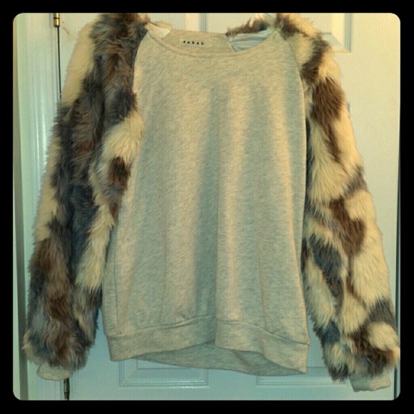 Nasty Gal Faux fur sweatshirt