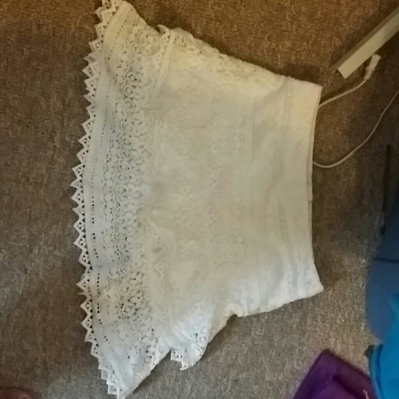 White mini skirt