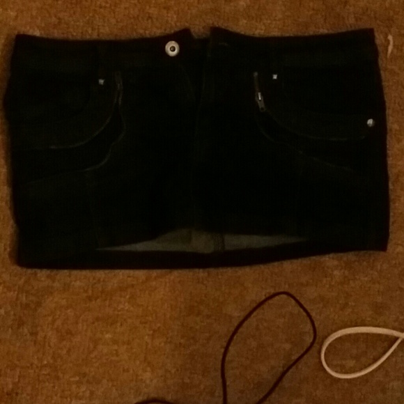 Black mini skirt