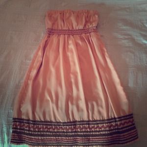 Peachy nude strapless dress