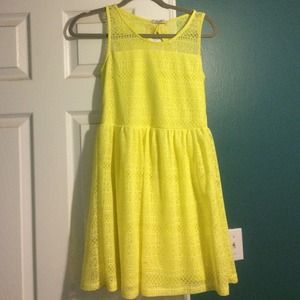 Yellow lace dress
