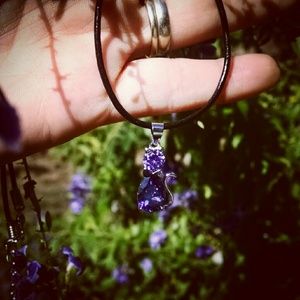 Amethyst sterling silver pendant