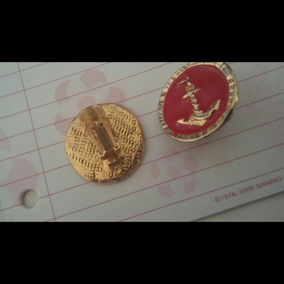 Anchor clip on earrings - Picture 2 of 2