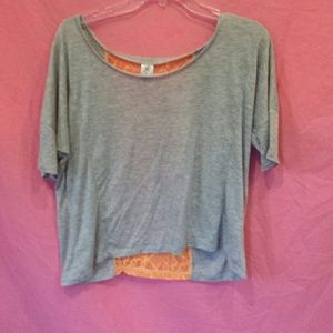 Orange lace crop top